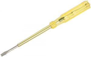 Отвертка индикаторная, желтая ручка 100 - 500 В, 190 мм KУРС