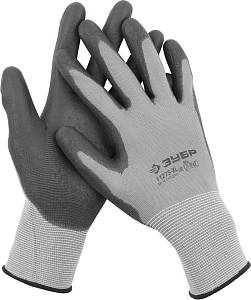 Перчатки ЗУБР "МАСТЕР" для точных работ с полиуретановым покрытием, размер XL (10) 11275-XL